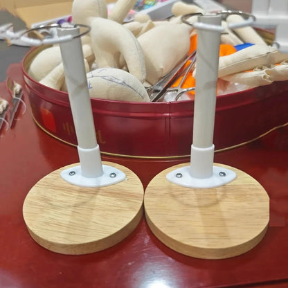 Wooden Base Doll Stand – Adjustable Plastic Support Holder for Figures & Action Models