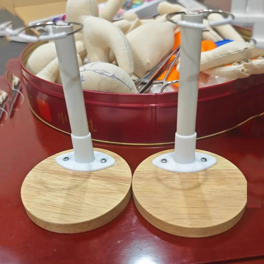 Wooden Base Doll Stand – Adjustable Plastic Support Holder for Figures & Action Models