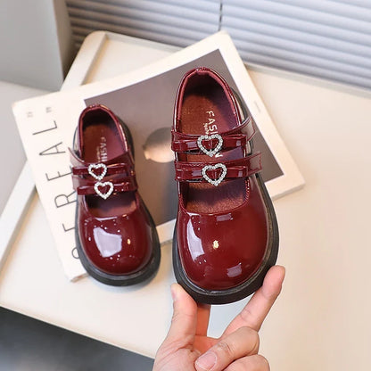 26-36 Girls Mary Jane Shoes - Elegant Leather Chunky Hook-and-Loop Kids Shoes