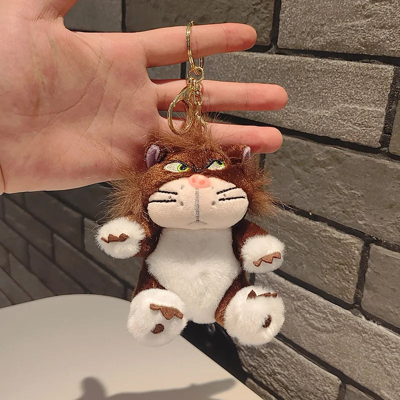 Funny Lucifer Cat Plush Keychain - 12cm Cross-Eyed Kitten Bag Pendant Doll