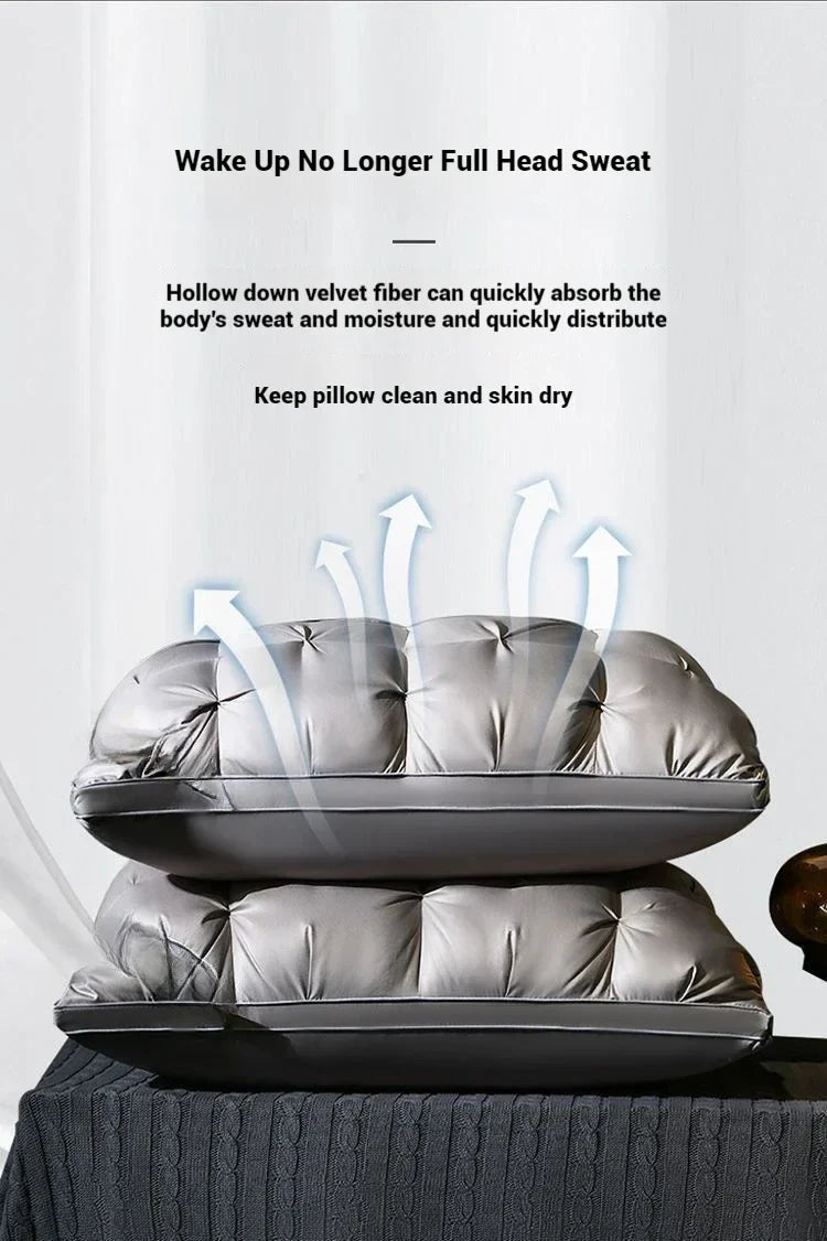 Comfortable Sleeping Pillow – 5-Star Hotel Quality, Soft Three-Dimensional Bilateral Washed Solid Color Pillow