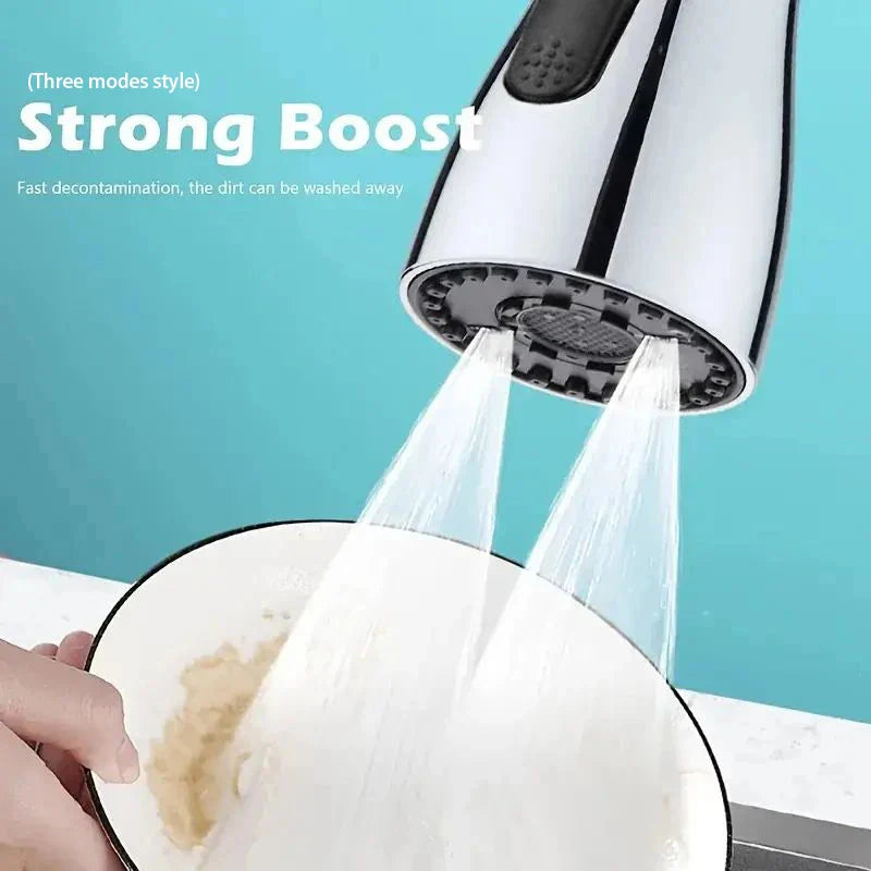 Metal Alloy Faucet Extender with 3 Modes – Water-Saving Home Shower Spray Filter