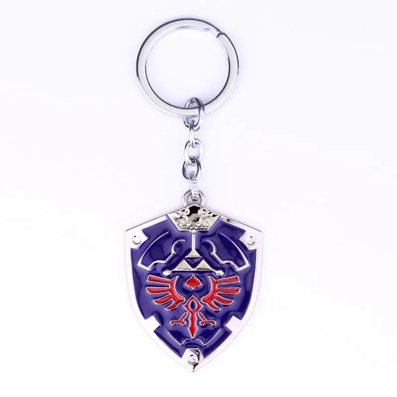 Zelda Shield Keychain – Enamel Metal Symbol Pendant Keyring for Men & Fans Gift