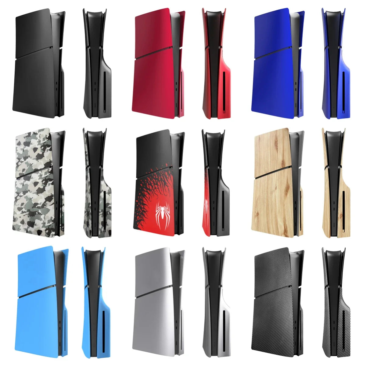 Custom Replacement Faceplates for PS5 Slim Disc Edition Console - Premium ABS Hard Case Front and Back Panels