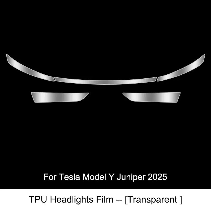 Tesla Model Y 2025 TPU Blackened Headlight & Taillight Protective Film – Juniper Color Changing Film