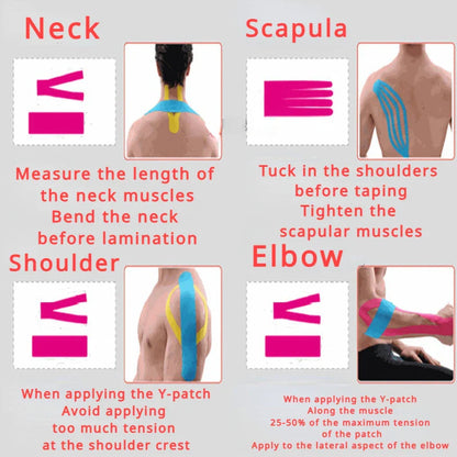 Sports Tape Muscle Patch - 5cm x 5m Lift Chest Tape, Anti-Sagging Knee & Elbow Stretch Fitness Brace