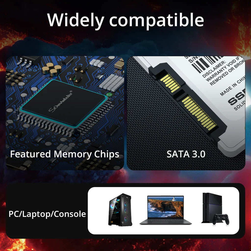 SomnAmbulist 2.5" SSD SATA3 | 64GB–512GB Internal Solid State Drive for Laptop & Desktop