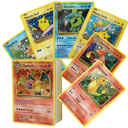 60-100Pcs English Pokemon Cards – Holographic EX, Vstar, Vmax, GX, Charizard, Mewtwo & Evolution Combos