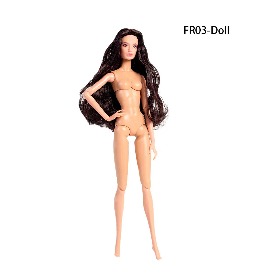 32cm European Supermodel Nude Doll – Original 1/6 Joint Figure with Multi-Color Skin and Exquisite Makeup, Full Series Collectible Toy