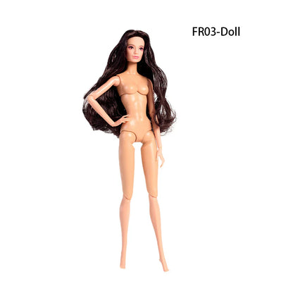32cm European Supermodel Nude Doll – Original 1/6 Joint Figure with Multi-Color Skin and Exquisite Makeup, Full Series Collectible Toy