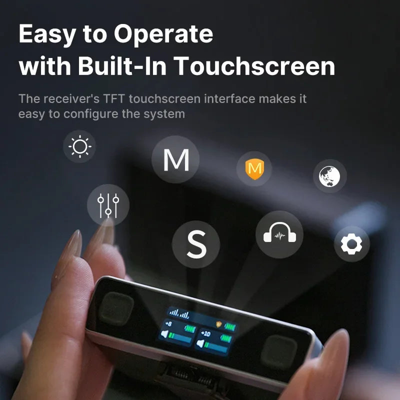 Ulanzi AM18 U-Mic 2.4G Wireless Stereo Microphone – 100m Dual-Channel Recording for DSLR, iOS, Android & PC Live Interviews