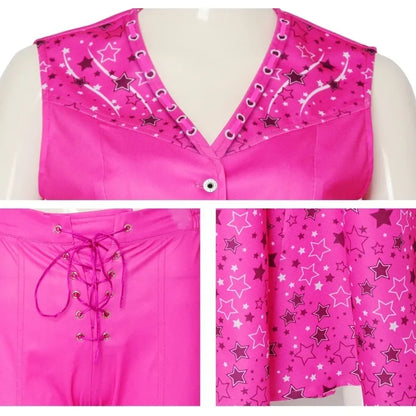 Women’s Pink Princess Cosplay Costume - Complete Outfit with Suit, Scarf & Hat for Comic Con & Halloween