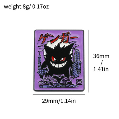 Gengar Cartoon Enamel Brooch — Anime Lapel Pin for Backpack Accessories, Fan Collection & Jewelry Gift