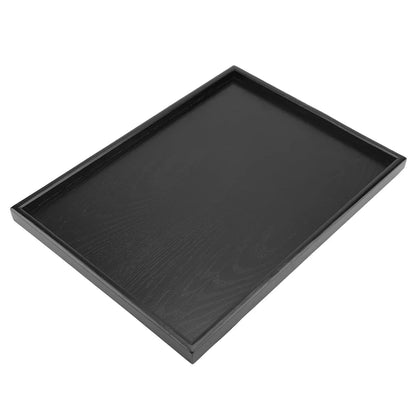 Black Wood Rectangular Tea Tray – Decorative Serving Plate for Cups, Desserts, Candy & Restaurant Use