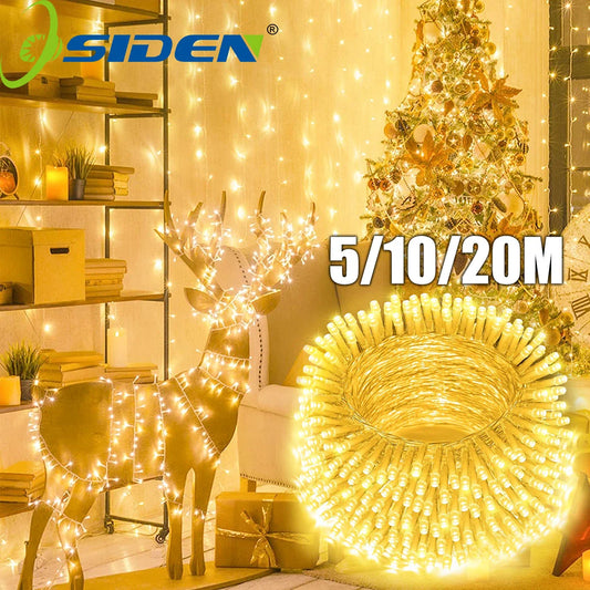 LED Waterproof Christmas Fairy Lights – 5/10/20M Outdoor String Lights for Garden, Tree, Home, Halloween, and Holiday Decoration