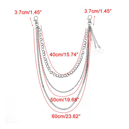 Punk Rock Metal Waist Chain Keychain – Unisex Hip-Hop Jewelry for Jeans, Wallets & Accessories