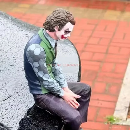 24cm Joker Heath Ledger Action Figure - Green Suit with Mask, Car Doll & Desktop Decoration Model Toy Gift