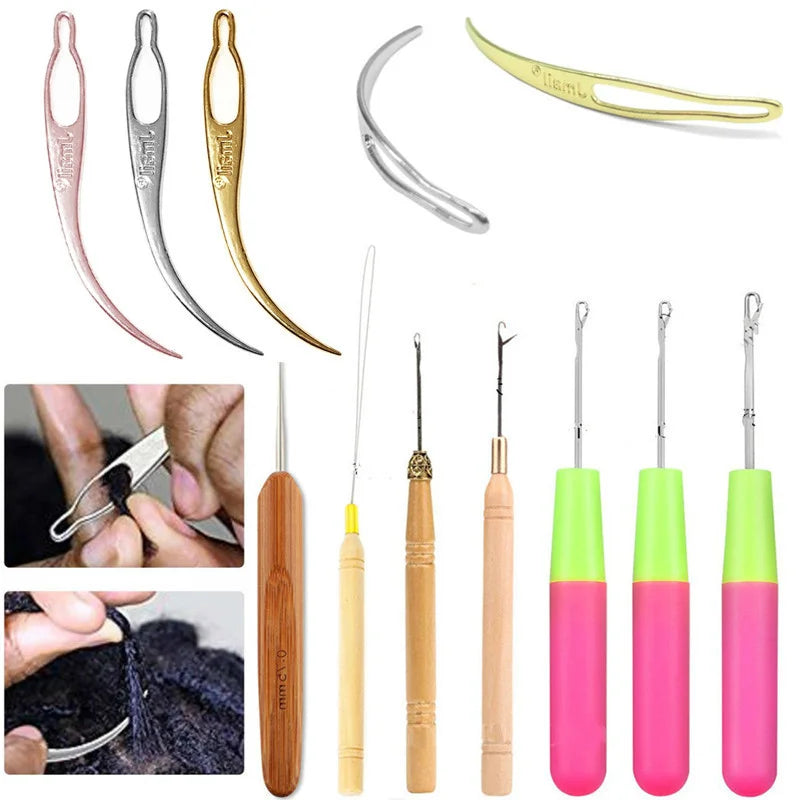 1Pcs/Lot Dreadlock Needle - 1-2 Hook and 1-3 Hooks Style - 0.5mm and 0.75mm - Natural Bamboo Hair Weaving Tool for Braids and Dreadlocks