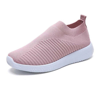 Women’s Slip-On Sock Sneakers – Breathable Flat Casual Vulcanized Sports Shoes Zapatillas