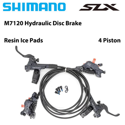 SHIMANO DEORE XT/SLX Hydraulic Disc Brake Set – M6100–M8120 2/4 Piston Original MTB Brakes for Mountain Bikes