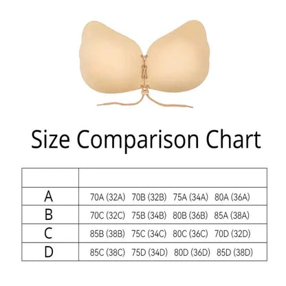 Invisible Pull Rope Bra with Anti-Protrusion Breast Patches – Backless Wedding Dress Underwear