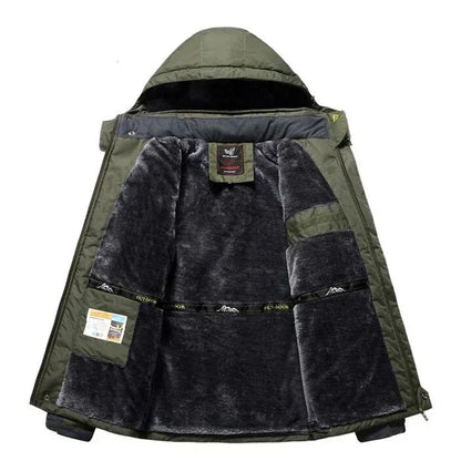Men’s Winter Parka Jacket - Thick Warm Waterproof Hooded Fleece Coat, Plus Size up to 9XL