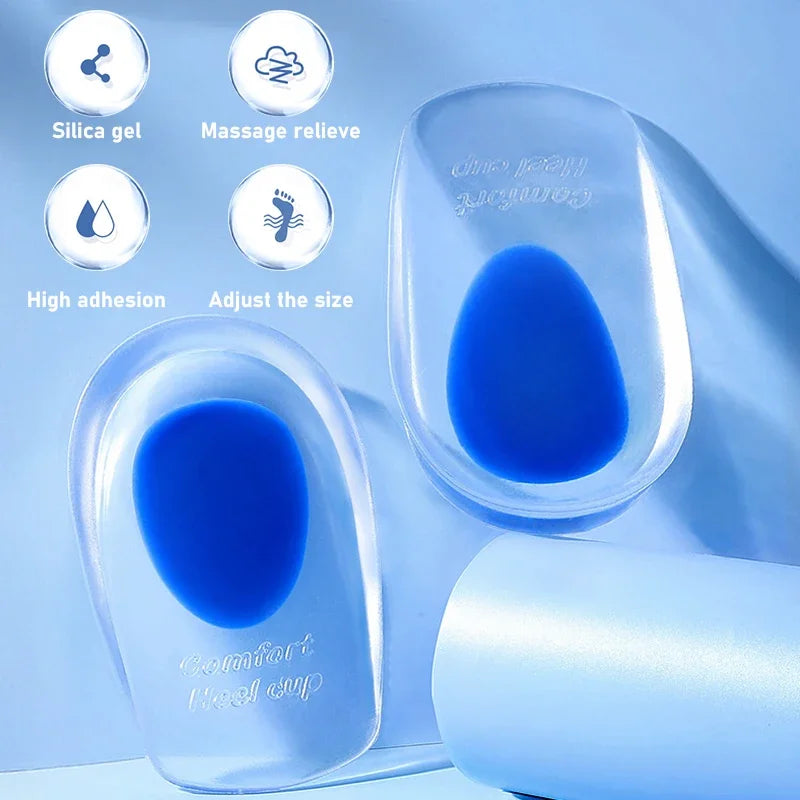 Medical Silicone Heel Protector Insoles – Inserts for Heel Spur Relief, Plantar Fasciitis Pain & Pressure Reduction