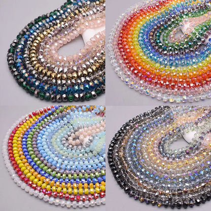 8mm Crystal Glass Beads Set - 30PCS Color Wheel Faceted Round Loose Beads for DIY Jewelry Making & Bracelets