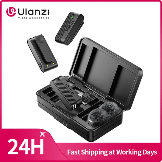 Ulanzi A100 Wireless Lavalier Microphone — Real-Time Monitoring MIC for iPhone 16/15 Pro(Max) & Camera Recording (J12 Upgrade)