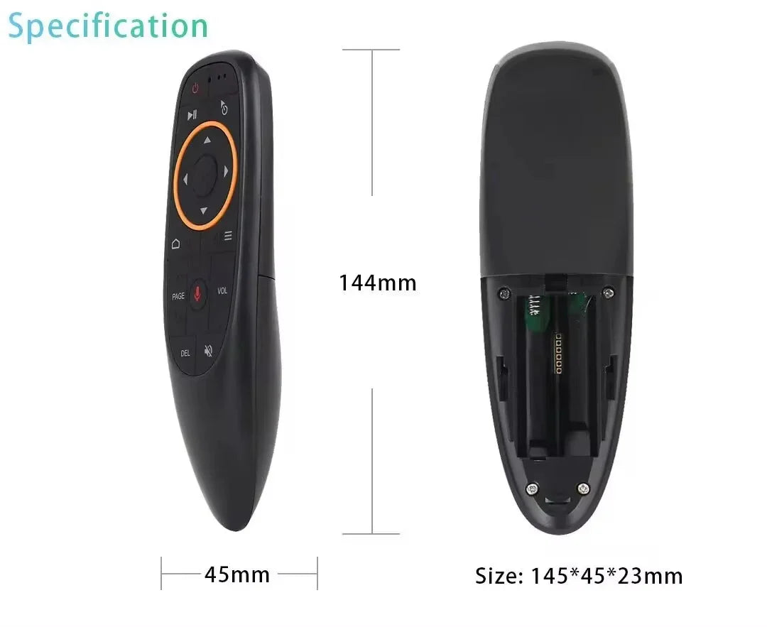 G10S Air Mouse Voice Remote Control – 2.4G Wireless Gyroscope & IR Learning for Android TV Box H96 MAX X88 PRO HK1