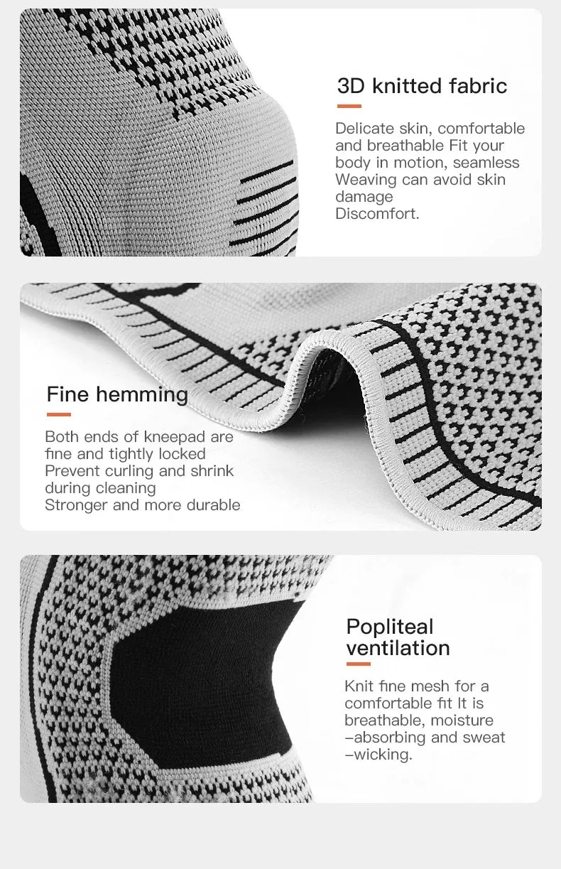 Silicone Knee Pads Strap – Patella & Meniscus Support Compression Brace for Running and Sports