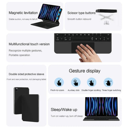 TouchPad Magic Keyboard Case for iPad Air & iPad Pro - Backlit Smart Cover with Trackpad Support for 11/13 Inch Models