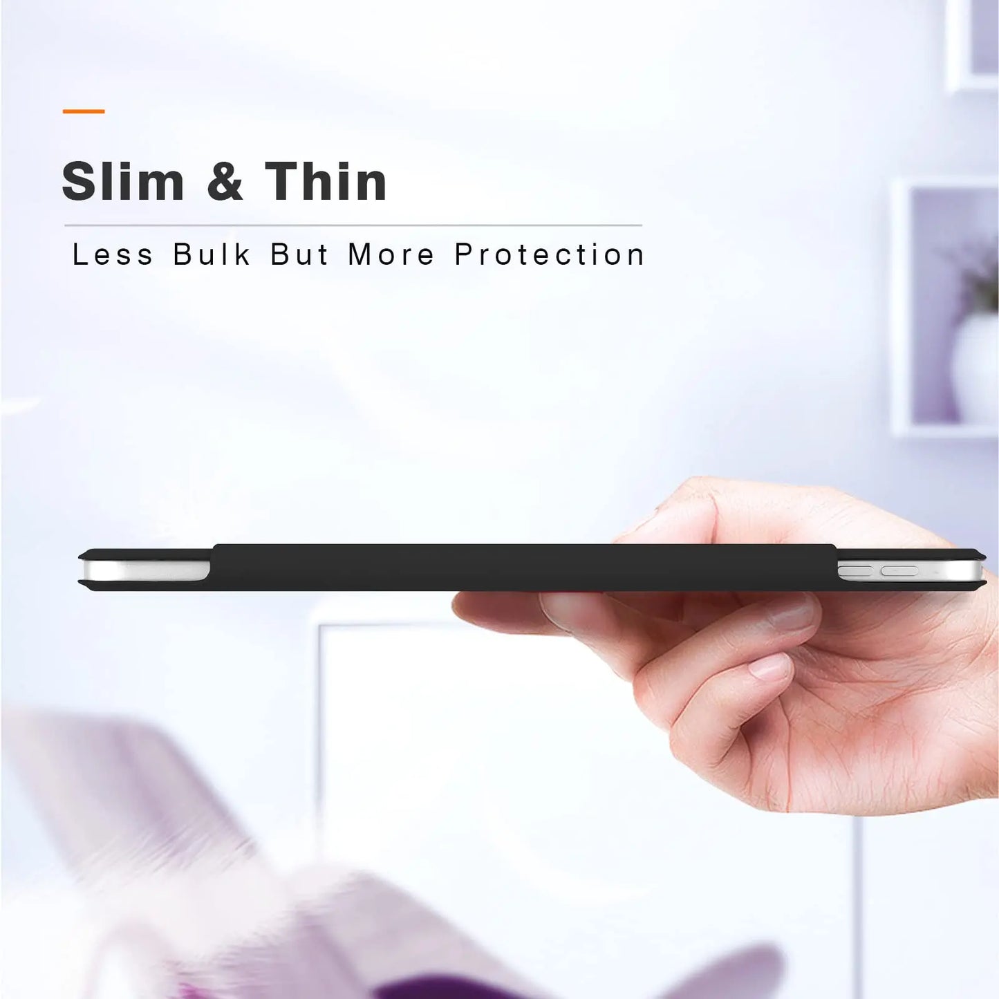 Magnetic Trifold Stand Case for iPad Pro & Air – Slim Fit for iPad Pro 12.9, Air 5/6, M4/M2 (2024 & 10th Gen)