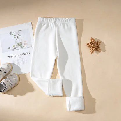 Winter Girls’ Fleece-Lined Thickened Trousers – Slim-Fit, Elastic Candy-Colored Pants to Keep Your Princess Cozy