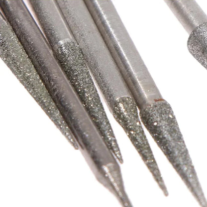 6Pcs Diamond Grinding Burr Set 1–4mm – 2.35mm Shank Engraving & Carving Needle Bits for Precision Tool Work