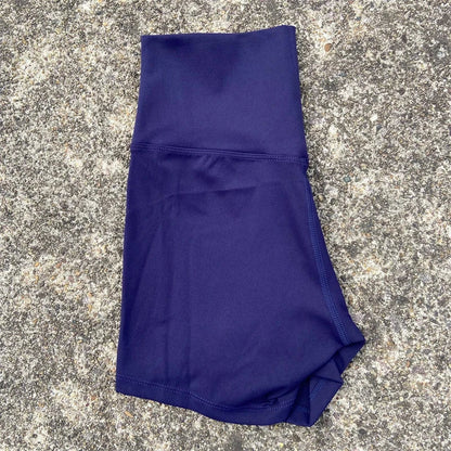 Women's High Waist Athletic Yoga Shorts – Solid Color Squat Proof Fitness Shorts for Running, Cycling & Training