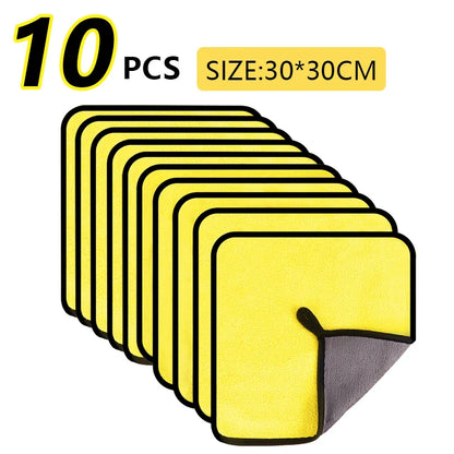 5/10/15/20PC Microfiber Car Cleaning Towels – High Absorption Multipurpose Cloths for Car Wash & Kitchen Cleaning