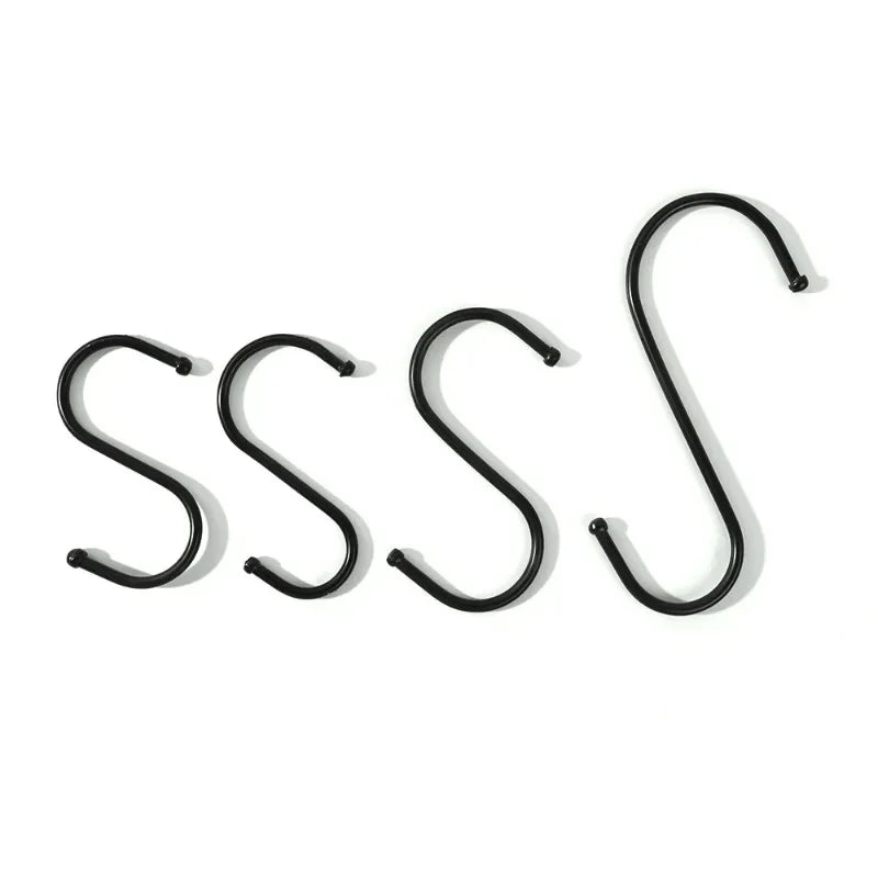 10/50pcs Metal S-Shape Hooks – Multi-Function Hangers for Kitchen, Bathroom, Bedroom, Clothes, Bags & Plants