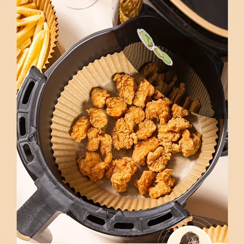 Air Fryer Disposable Paper Liners - Oil Proof, Waterproof Baking Paper in Round, Square & Rectangle for Kitchen & Party Supplies