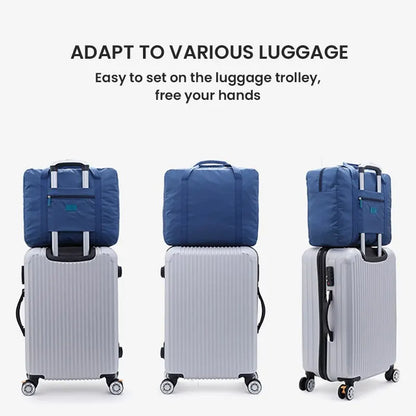 Lightweight Foldable Duffel Bag for Women and Men - Fashionable Travel Tote Carry-On Luggage Weekender