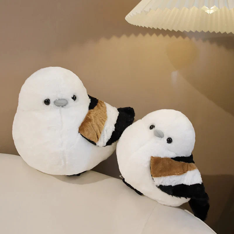 Cartoon Long-Tailed Tit Plush Toy – Cute Round Bird Stuffed Animal for Kids, Girls & Boys Gifts