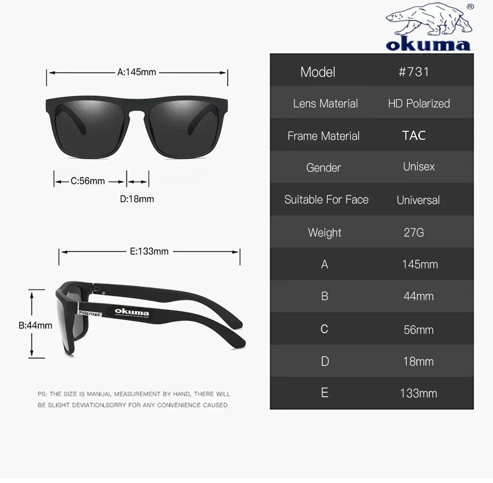 Okuma Polarized Sunglasses UV400 — Men & Women Outdoor Sunglasses for Hunting, Fishing, Driving & Biking, Optional Box