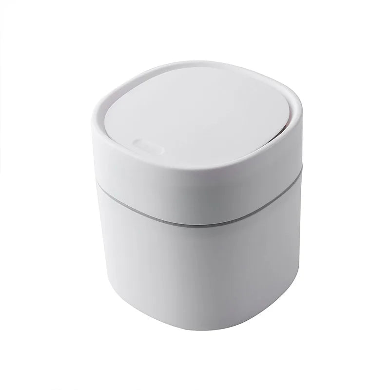 Mini Desktop Trash Can - Compact Plastic Waste Bin for Office, Bathroom & Home