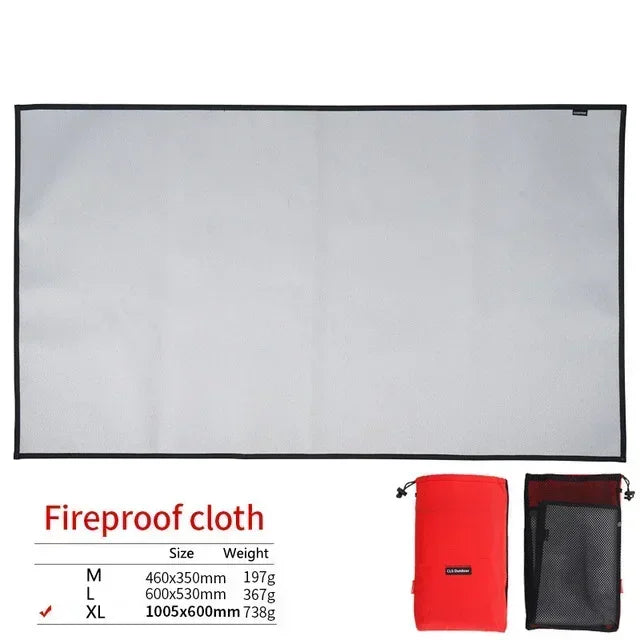 Outdoor Camping Fireproof Mat – Flame Retardant Picnic, Barbecue & Insulation Blanket, High-Temperature Fiberglass Mat