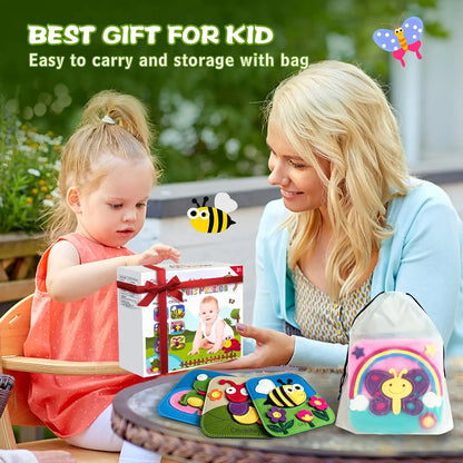 Montessori Busy Book for Kids – Color, Shape & Animal Cognition, Early Education Giraffe Quiet Book, Fine Motor Skills Toy