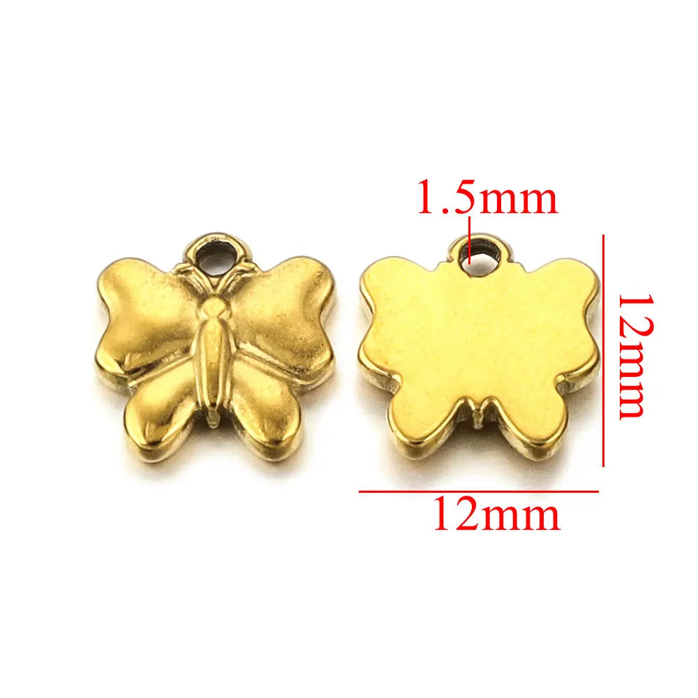 10PCS Stainless Steel Gold-Plated Sun Flower Crown Charms – DIY Necklace & Earrings Jewelry Making Accessories