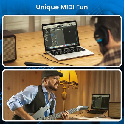 AeroBand Smart & Painless Guitar - Silicone Strings, One-Touch 12-Key Conversion, Bluetooth, 8 Sounds & USB MIDI Function