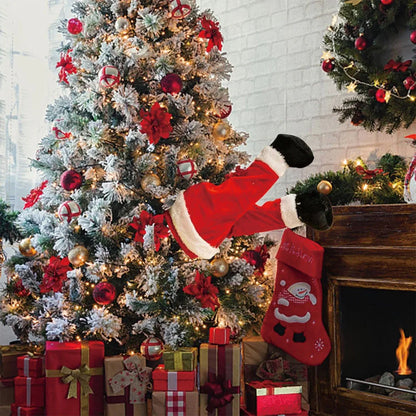 Fun Christmas Tree Leg Decoration | Plush Topper & Sticky Holiday Tree Ornament