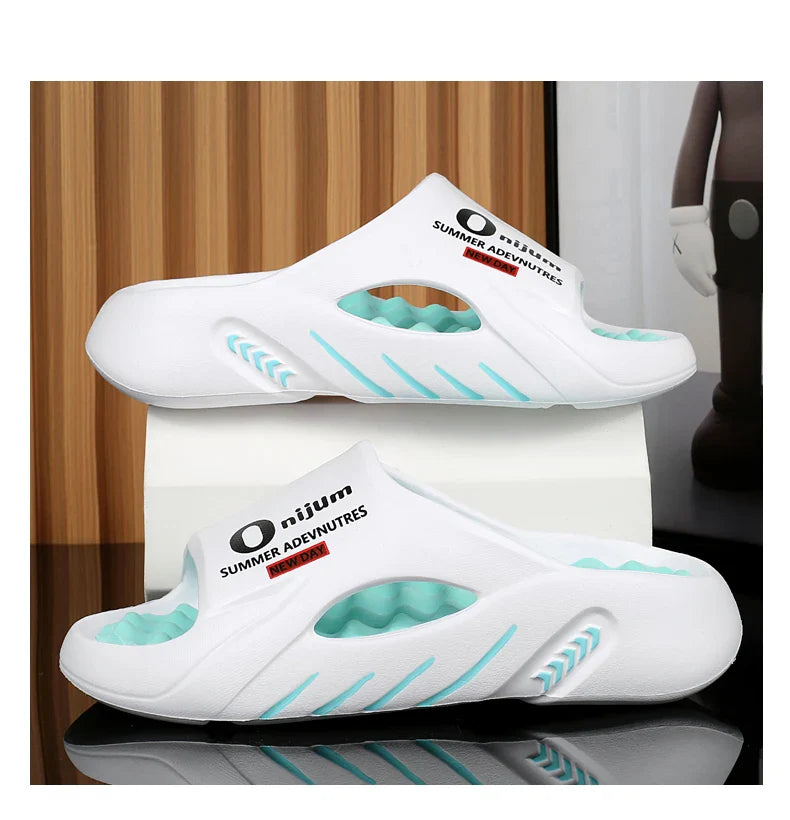 2024 Men’s Massage Slippers – Comfortable Indoor/Outdoor Slides & Beach Sandals, Sizes 38-47