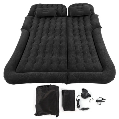 2-in-1 Car Travel Bed Inflatable Mattress — Soft PVC Flocking Sleeping Cushion for Car & SUV